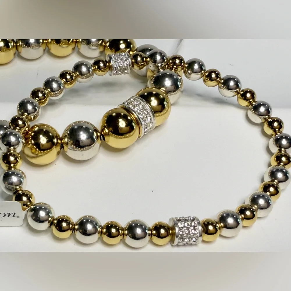 Brighton Meridian Petite
Silver Gold Stretch Bracelet - Picture 4 of 4